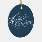 Navy Merry kerstfotoversiering Keramisch Ornament (Rechts)