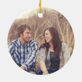 Navy Merry kerstfotoversiering Keramisch Ornament (Achterkant)