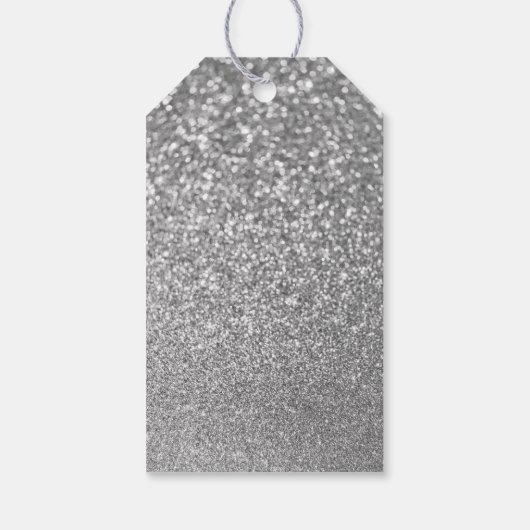 Navy Merry Kerstmis Faux Silver Glitter Cadeaulabel (Achterkant)
