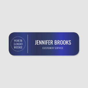 Navy Metallic Custom Logo Kantoor Medewerker Naamplaatje
