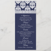 Navy/Midnight - Damask Menu Kaarten (Voorkant)