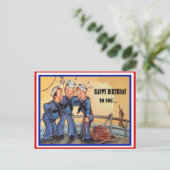 Navy Military Birthday Briefkaart (Staand voorkant)