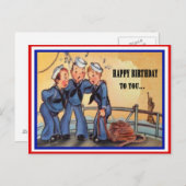 Navy Military Birthday Briefkaart (Voorkant / Achterkant)