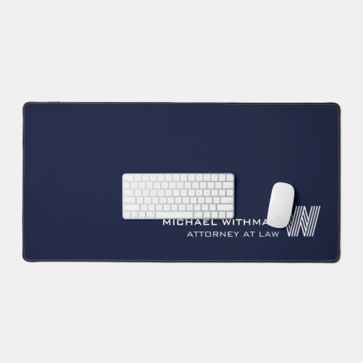 NAVY Minimal Monogram Initial CORPORATE BUSINESS Bureaumat (Keyboard & Muis)