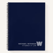 NAVY Minimal Monogram Initial CORPORATE BUSINESS Notitieboek (Voorkant)