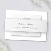 Navy Minimal Wedding Invitation Belly Band Uitnodigingen Wikkel