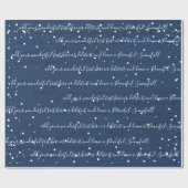 Navy Minimalist aangepaste tekstsneeuwval Cadeaupapier (Vlak)
