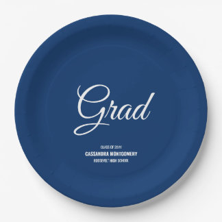 Navy Minimalist Modern Graduation Party Papieren Bordje