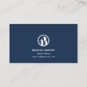 Navy Minimalist Property agent Visitekaartje (Achterkant)