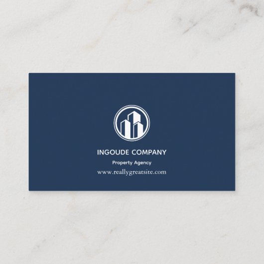 Navy Minimalist Property agent Visitekaartje (Achterkant)