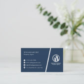 Navy Minimalist Property agent  Visitekaartje (Staand voorkant)