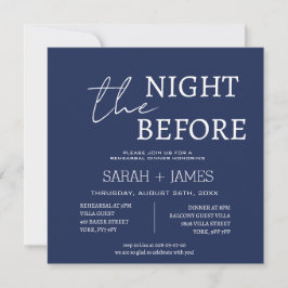 Navy Minimalist Repetitie Diner Trouwplein Kaart