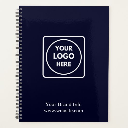 Navy Minimalistisch | Aangepaste Zakelijke Logo Pl Planner (Voorkant)