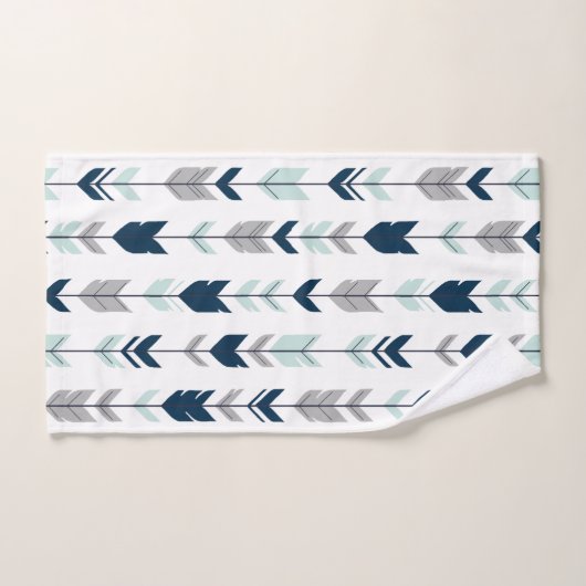 Navy, Mint en Grey Fletching Arrow Bad Handdoek (Handdoek)