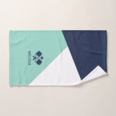 Navy Mint Kust Zomer Pickleball Naam Handdoek (Handdoek)