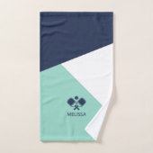 Navy Mint Kust Zomer Pickleball Naam Handdoek (Handdoek)