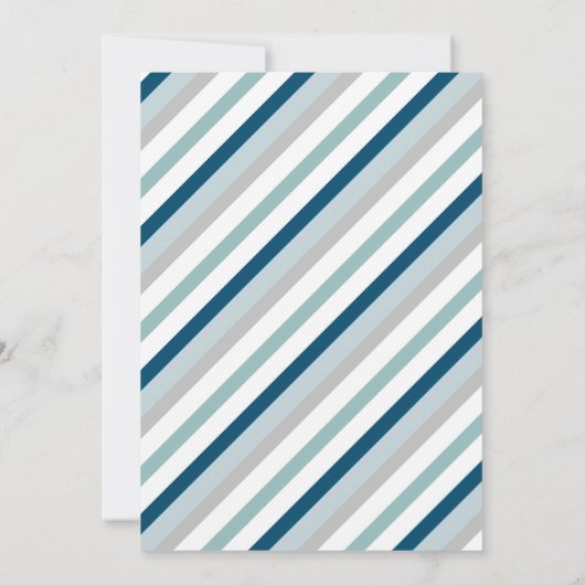 Navy & Mint Schattige Elephant Virtual Birthday Pa Kaart (Achterkant)