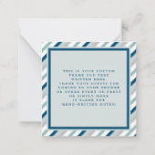 Navy & Mint Schattige Olifant Baby shower Dank u Notitiekaartje (Achterkant)