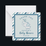 Navy & Mint Schattige Olifant Baby shower Dank u Notitiekaartje<br><div class="desc">Navy & Mint Schattige Elephant Baby shower Thank You Note Kaarten zijn voorzien van leuke strepen en een beetje olifant. Perfect Bedankt kaarten voor uw baby shower gasten, of verjaardagsfeestje gasten. Tekst kan worden aangepast aan elke gebeurtenis, of laat het leeg voor handgeschreven notities. Bovendien zijn alle kleuren bewerkbaar! ~...</div>