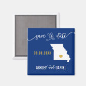 Navy Missouri Wedding Save the Date Map Magneet (Voorkant / Achterkant)