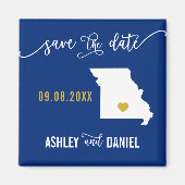 Navy Missouri Wedding Save the Date Map Magneet (Voorkant)