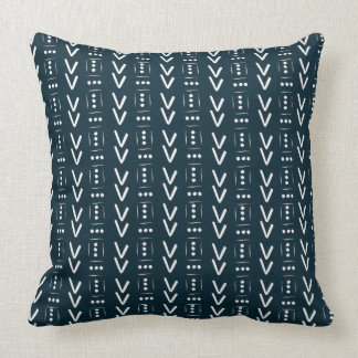 Navy Modern Arrow Mud Cloth Print Accent Kussen