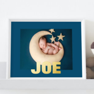 NAVY Modern Bold   EDITABELE TEKST GOLD FOTO Folie Afdrukken