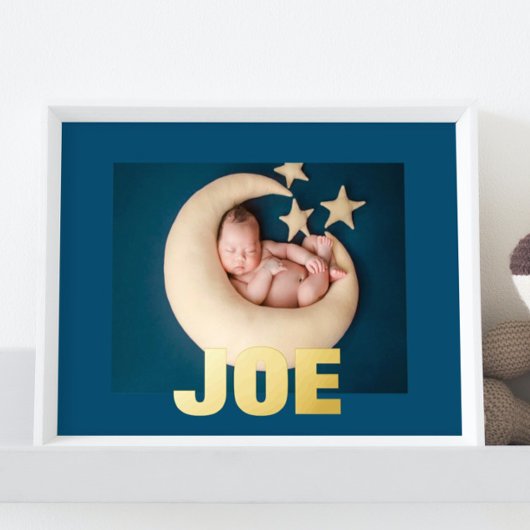 NAVY Modern Bold | EDITABELE TEKST GOLD FOTO Folie Afdrukken