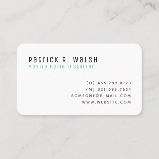 Navy Modern Checkmark House Mobile Home Installer Visitekaartje (Achterkant)