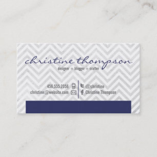 Navy Modern Chevron Professional Visitekaartje