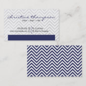 Navy Modern Chevron Professional Visitekaartje (Voorkant / Achterkant)
