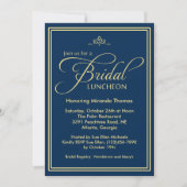 Navy Modern Classic Bruids Luncheon Kaart (Voorkant)