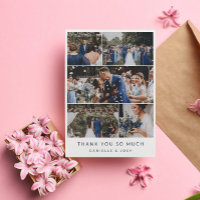 Navy Modern Clean Wedding Photo Collage Hartelijk