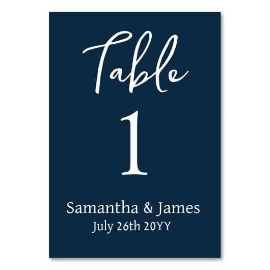 Navy Modern Elegance Wedding Kaart (Achterkant)