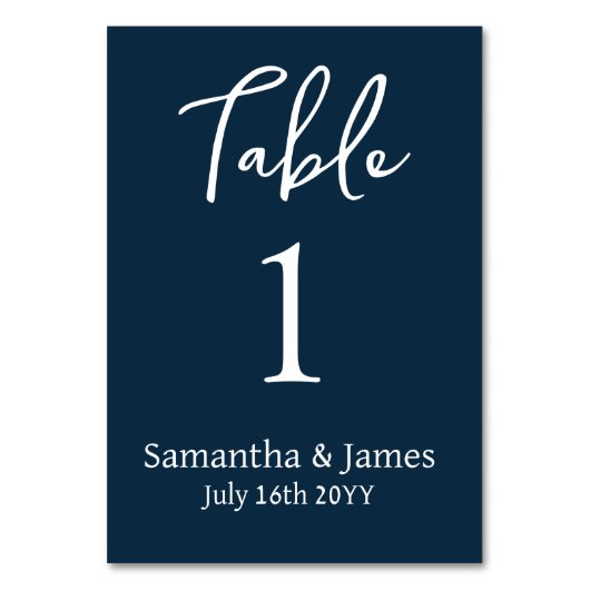 Navy Modern Elegance Wedding Kaart (Voorkant)