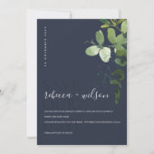 NAVY MODERN GREEN EUCALYPTUS FOLIAGE WATERVERF SAVE THE DATE (Voorkant)