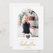 Navy Modern Heart Golden Fake Effect Godmother (Voorkant / Achterkant)