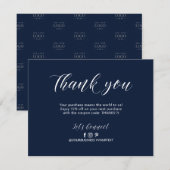 Navy Modern Lettertype Zakelijk Pakket Bedankt (Voorkant / Achterkant)