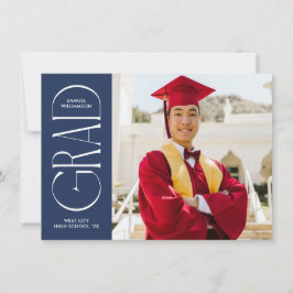 Navy Modern Minimalistisch Afstuderen Kaart