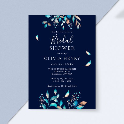 Navy Modern Rustiek Vrijgezellenfeest Kaart