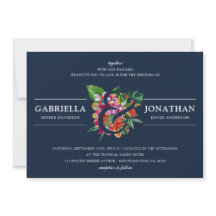 Navy Modern Tropical Bouquet Wedding