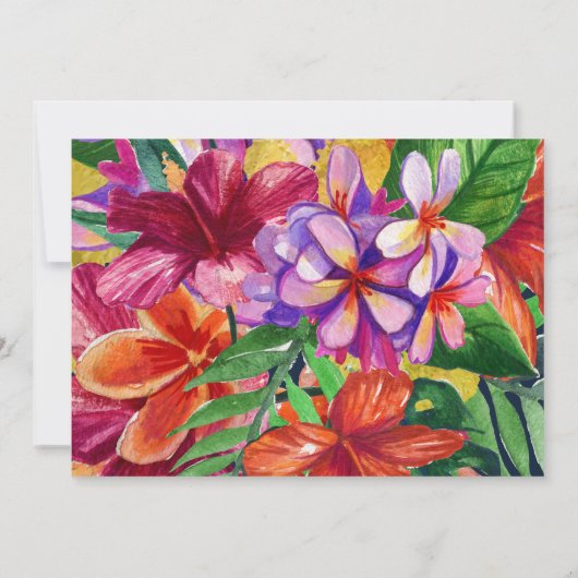 Navy Modern Tropical Bouquet Wedding Kaart (Achterkant)