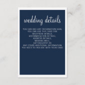 Navy Modern Wedding Details Enclosure-kaarten Informatiekaartje (Voorkant)