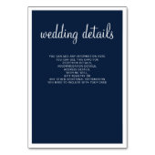 Navy Modern Wedding Details Enclosure-kaarten Kaart (Voorkant)