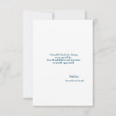 Navy Modern Wedding Script Foto collage Hartelijk  Bedankkaart (Achterkant)