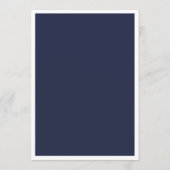 Navy moderne bruiloft diner. Eenvoudig minimalisti Menu (Achterkant)