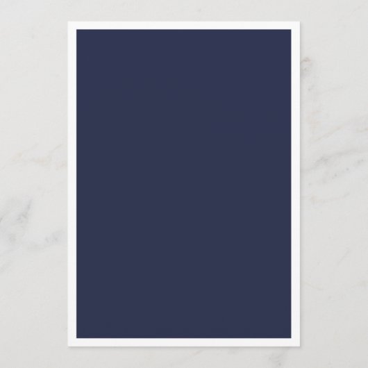 Navy moderne bruiloft diner. Eenvoudig minimalisti Menu (Achterkant)