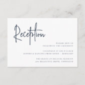 Navy | Moderne handgeschreven bruiloft met handsch Informatiekaartje (Voorkant)