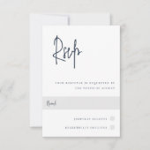 Navy | Moderne handgeschreven bruiloft voor script RSVP Kaartje (Voorkant)