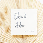 Navy | Moderne handgeschreven bruiloft voor script Servet